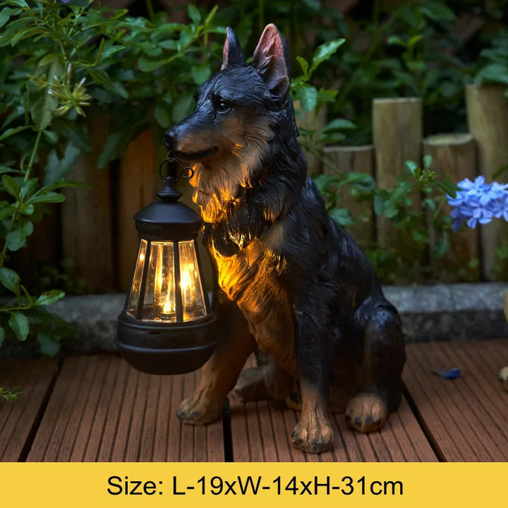 Stornfield | Solar-Powered Resin Dog Statue Lamp