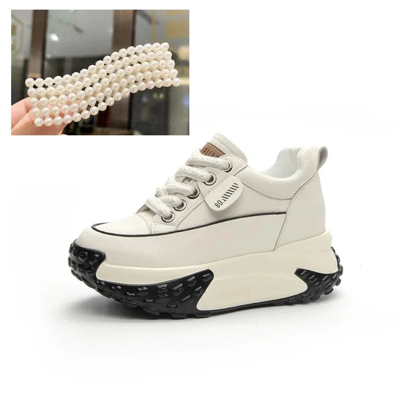 Stornfield | 7 cm Platform Wedge Sneakers made of Leather