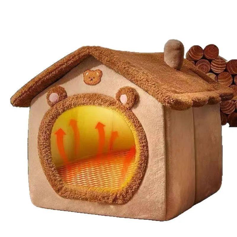 Plush Pet House with Roof & Anti-Slip Bottom Stornfield
