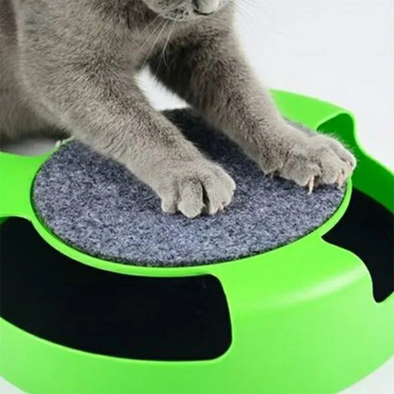 Stornfield Interactive Cat Toy with Rotating Mouse & Scratching Area