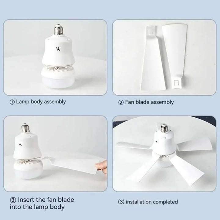 Ceiling Fan LED with Remote Control – Dimmable 30W, E27 Base, Modern Smart Wireless Fan Light for Bedroom and Living Room | Stornfield