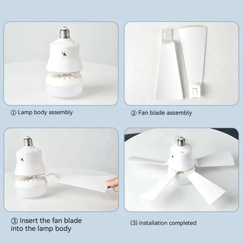 30W E27 Ceiling Fan Light with Remote - LED Dimming Function, Intelligent Silent Fan for Bedroom & Living Room | Stornfield