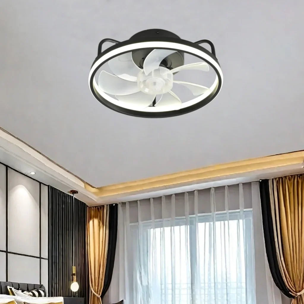 Modern LED Ceiling Fan Light with DC Motor - 6 Speed, Timer, Low Floor Attic Fan, Remote Control Decorative Light | Stornfield