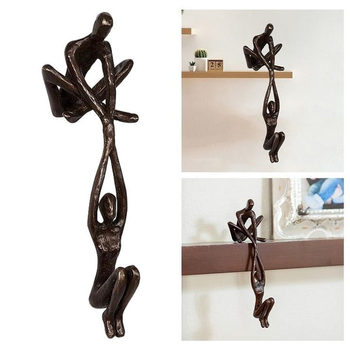 Verbindo Decorative Figure Polystone Black Modern Sculpture 20 cm | Stornfield