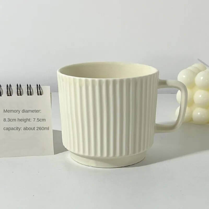 Nordically inspired ribbed ceramic mug for coffee and tea lovers | Stornfield