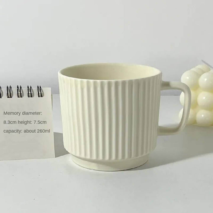 Nordically inspired ribbed ceramic mug for coffee and tea lovers | Stornfield