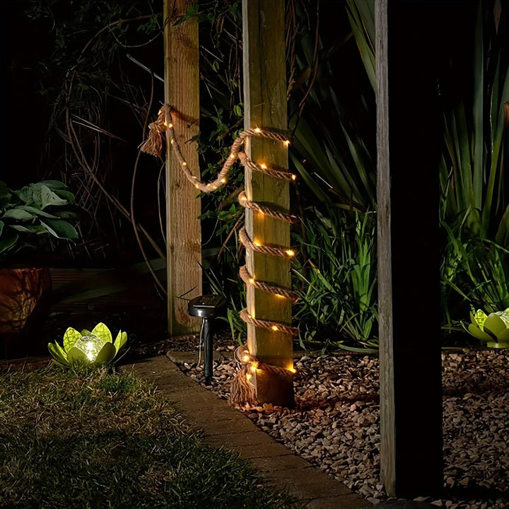 Stornfield | SolarRope | Solar-Powered Hemp Rope Light | Durable Decorative Lighting for Gardens and Patios