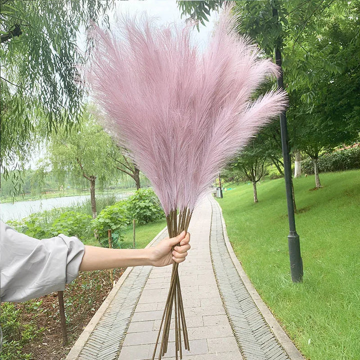 Stornfield | 5pcs 100cm Artificial Pampas Grass Dried Flower Bouquet Wedding Party Home Decor Room Artificial Plant Decoration Supplies