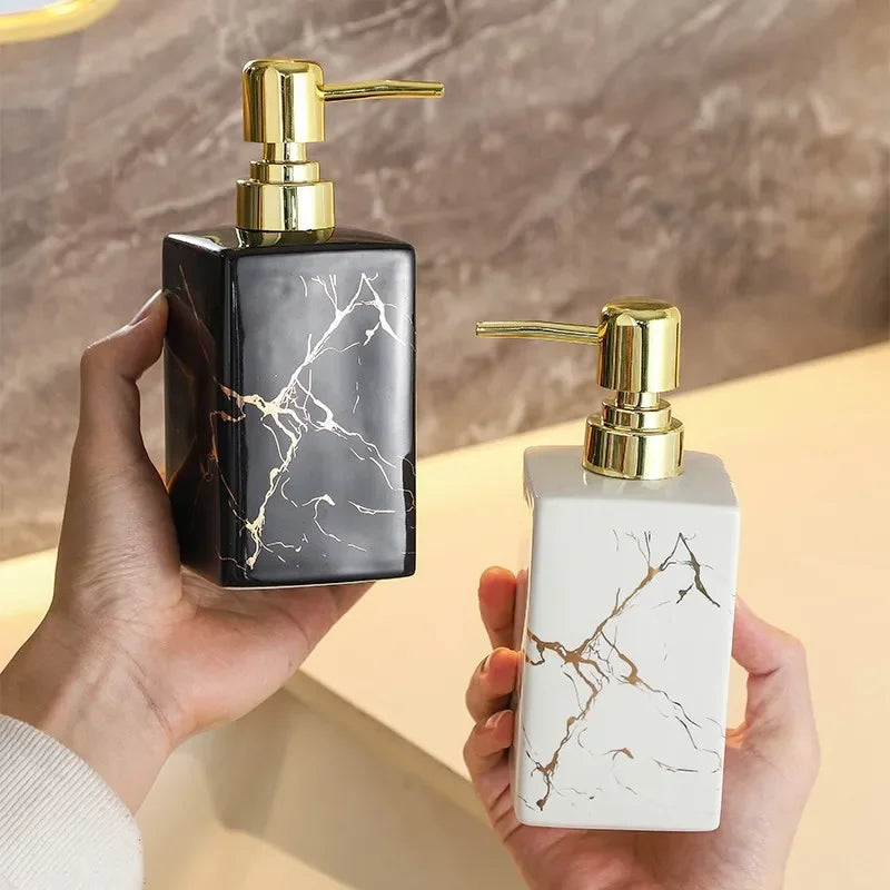 Marble Ceramic Soap & Shampoo Dispenser - Modern Design | Stornfield