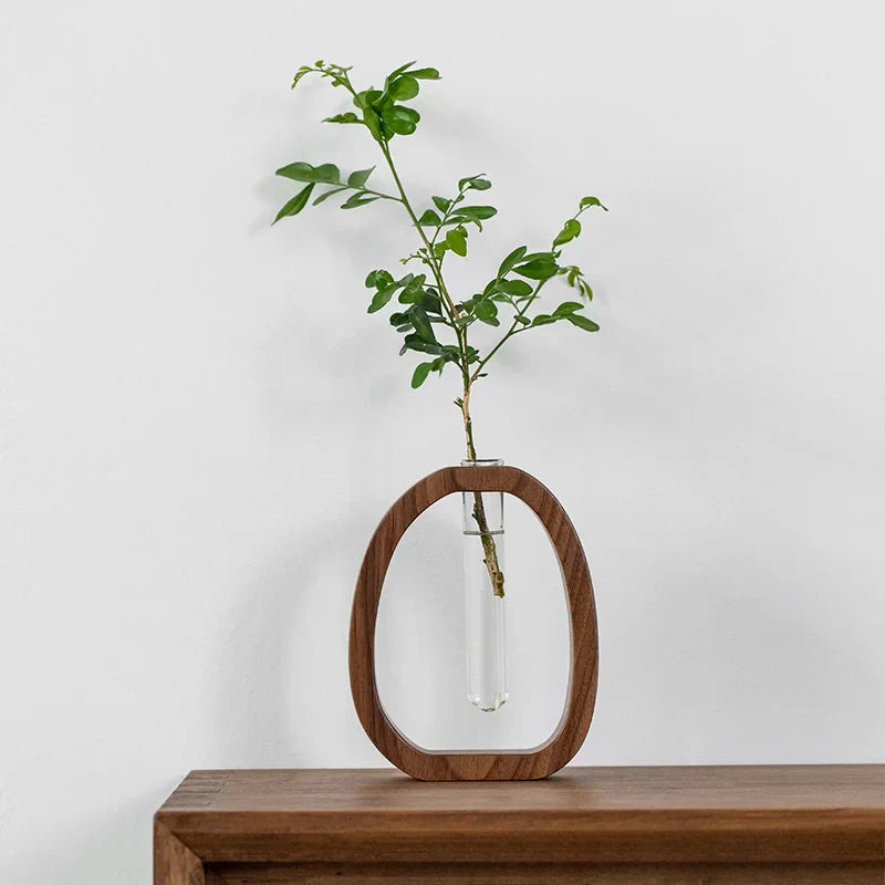 Oval Wood Frame Single Stem Vase | Stornfield
