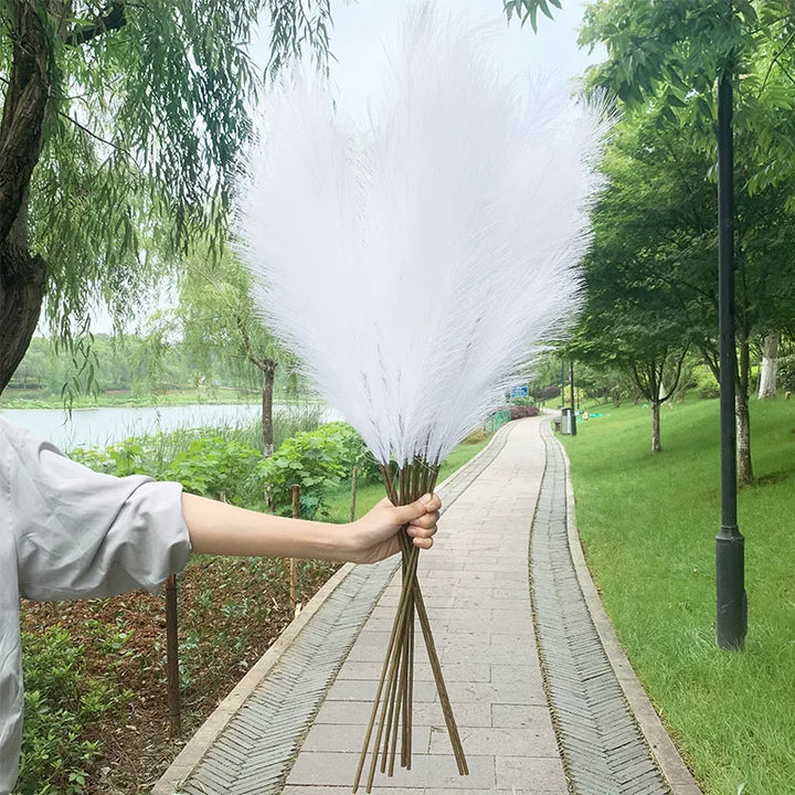 Stornfield | 5pcs 100cm Artificial Pampas Grass Dried Flower Bouquet Wedding Party Home Decor Room Artificial Plant Decoration Supplies