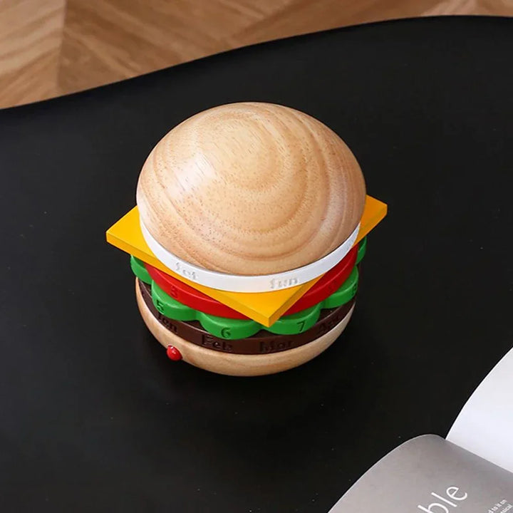 Rotating Wooden Hamburger Decorative Calender | Stornfield