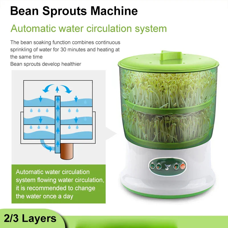Stornfield | Intelligent Sprout Grower - Automatic Electric Growth Container for Green Vegetable Seeds - Thermostat Germination Machine