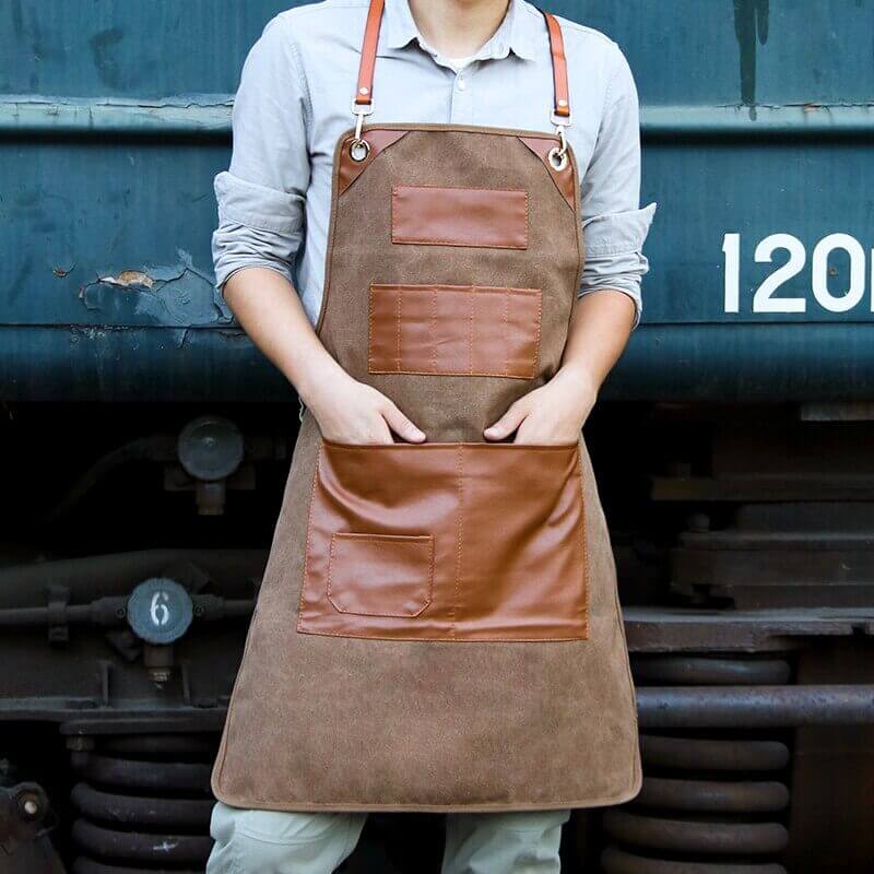 Stornfield | ForgeMaster Premium Leather Apron | Handmade | Adjustable Straps | Perfect for Grilling, Cooking & Crafts