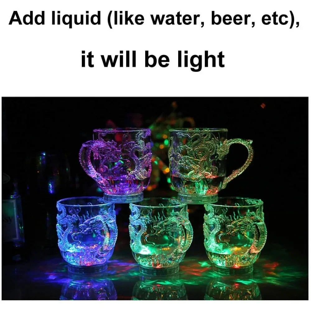 Stornfield | LED Color Changing Light Up Dragon Cup, Water Activated, Lights Up for Beer, Coffee, Milk, Tea, Wine, Whiskey, Bar Cup, Travel, Creative Gift
