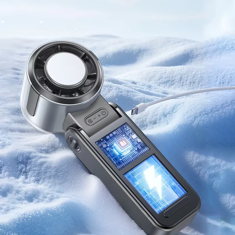 Foldable Turbine Handheld Fan with Integrated Ice Pack | Stornfield