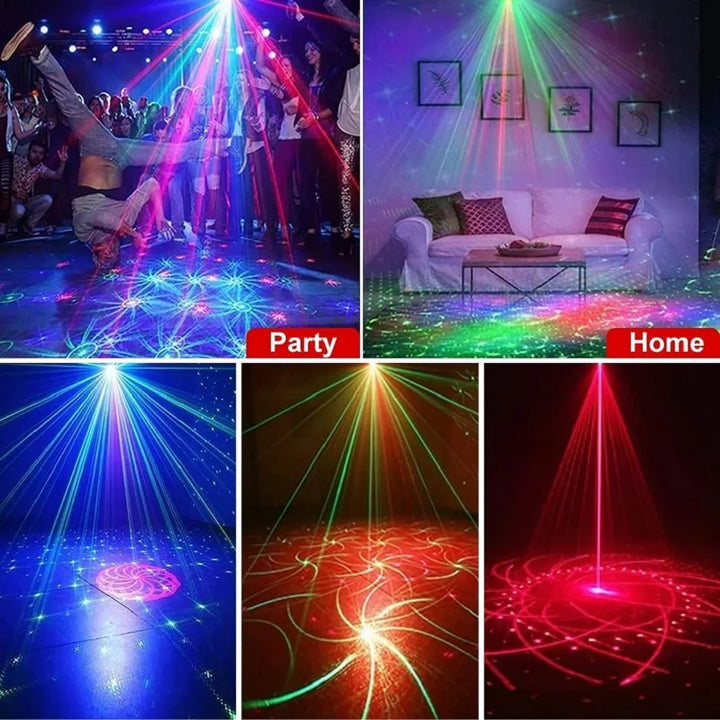 Stornfield | RGB Disco Laser Projector DJ Stage Lights - Strobe Club Home Party Lamp Holiday Decoration for Party Atmosphere