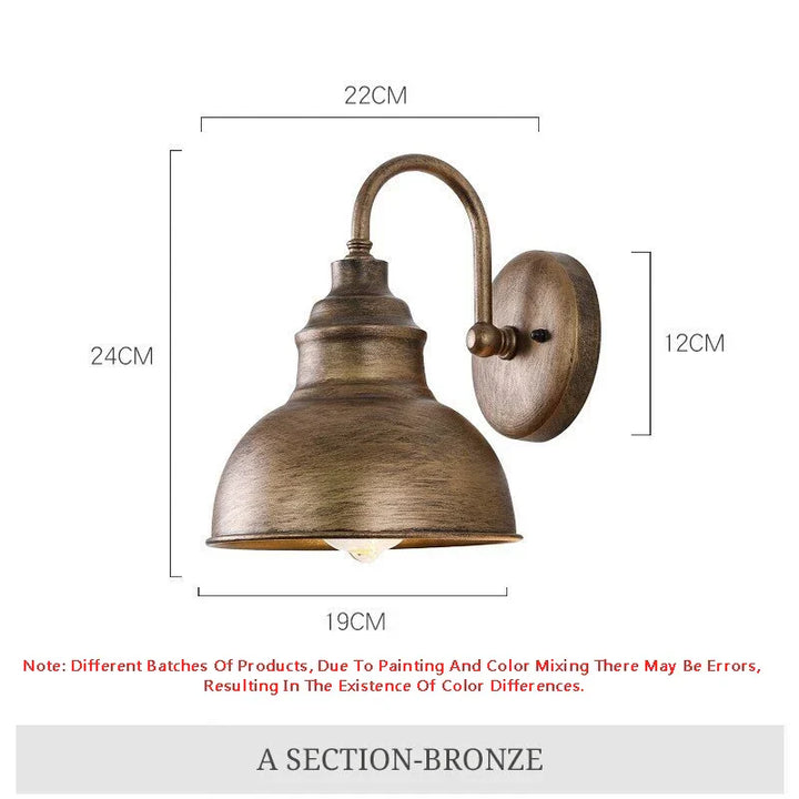 Stornfield | Retro Waterproof Outdoor Porch Garden Wall Sconce: Vintage Iron Wall Lamp for Hallway, Staircase, Courtyard, Balcony, Villa