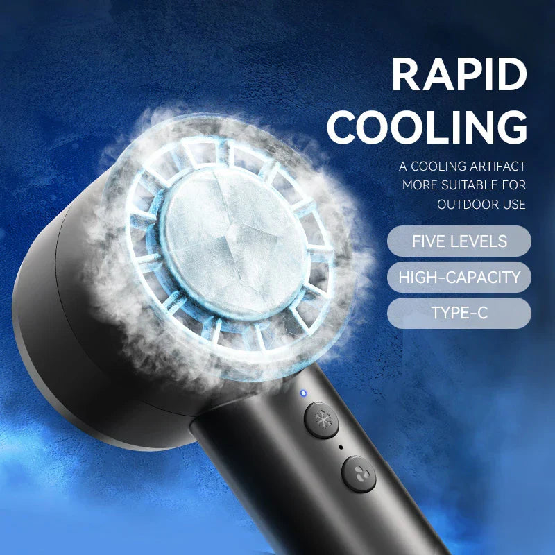 Stornfield | Brisano AirCool Mini Hand Fan with Cooling Function | 5 Speeds | LED Display & USB Charging | Quiet & Portable | For Travel, Office & Outdoor