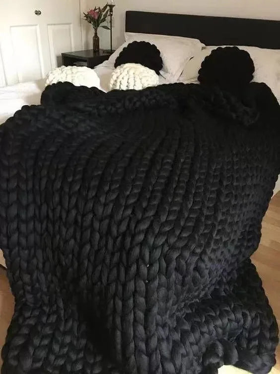 Stornfield | Chunky Knit Blanket – Cozy Wool Blanket for Every Room – Soft & Warm – Perfect for Sofa and Bed