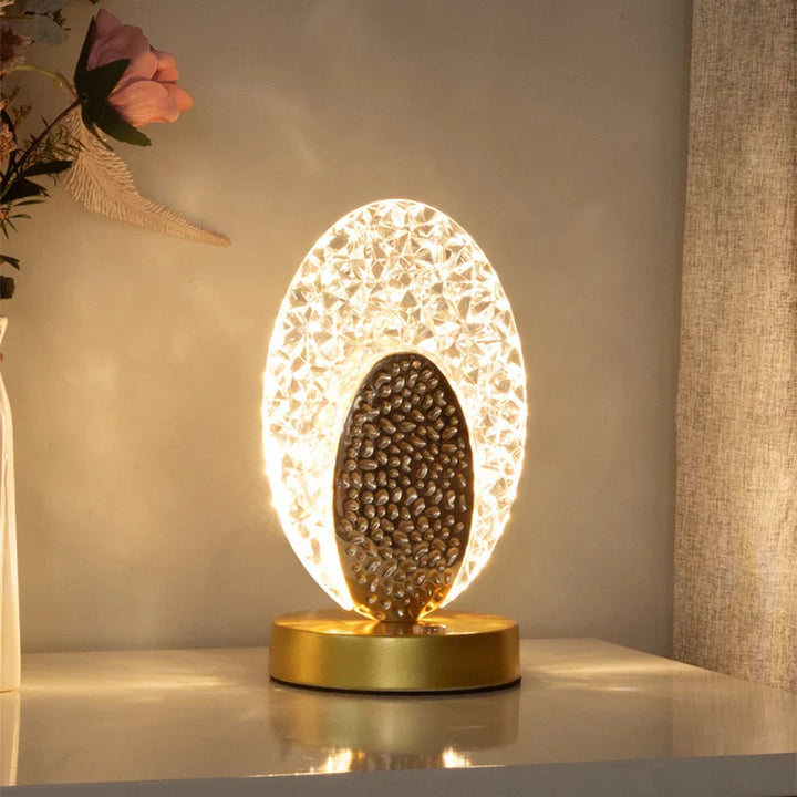 Stornfield | Lampe de table LED Crystal : Dimmable, Chargement USB, Contrôle Tactile & Télécommande