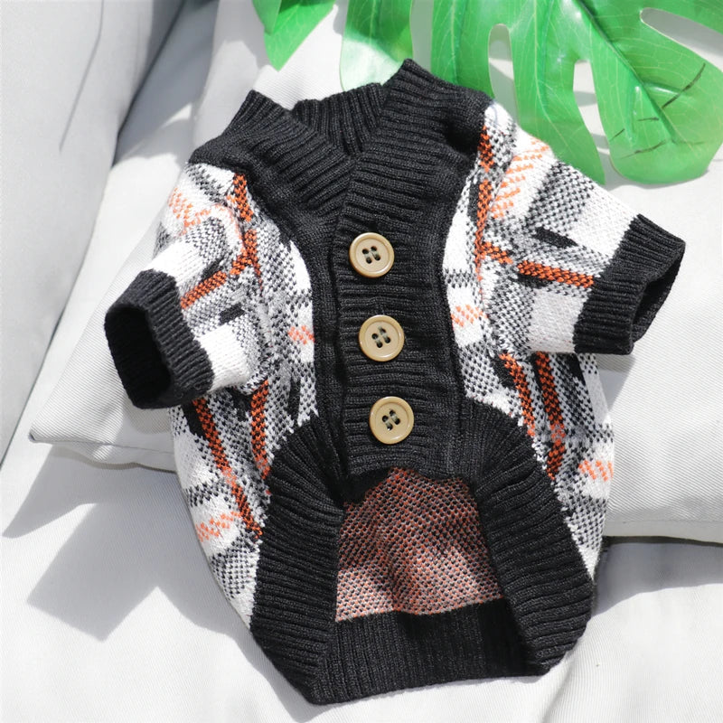 Stornfield striped knit warm dog cardigan