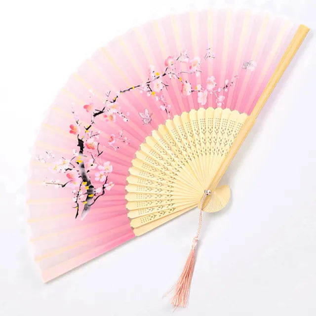 Traditional Japanese Style Floral Hand Fan | Stornfield