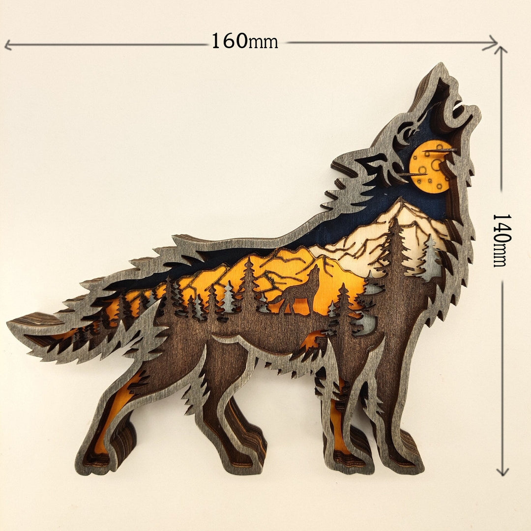 Nightglow Wooden Craft Wolf Decor | Stornfield