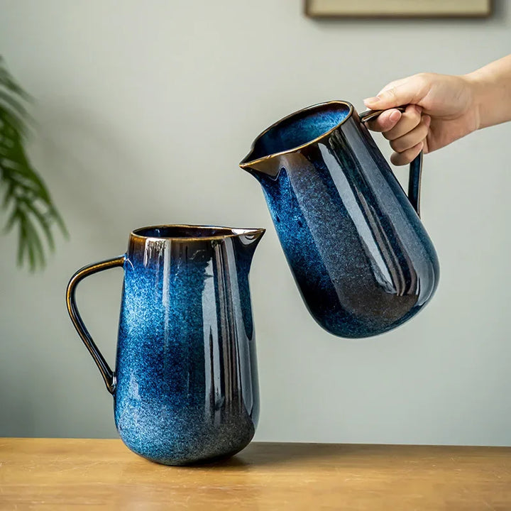 Laguna Kiln Blue Ceramic Pitcher Stornfield