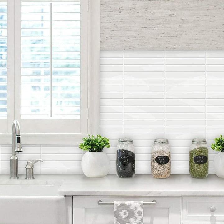 Stornfield | Self-Adhesive 3D DIY Kit Kat Tiles in Gloss White