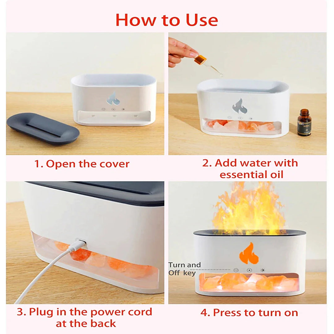 Vaporizer with crystal salt stone fire