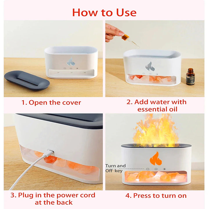 Vaporizer with crystal salt stone fire