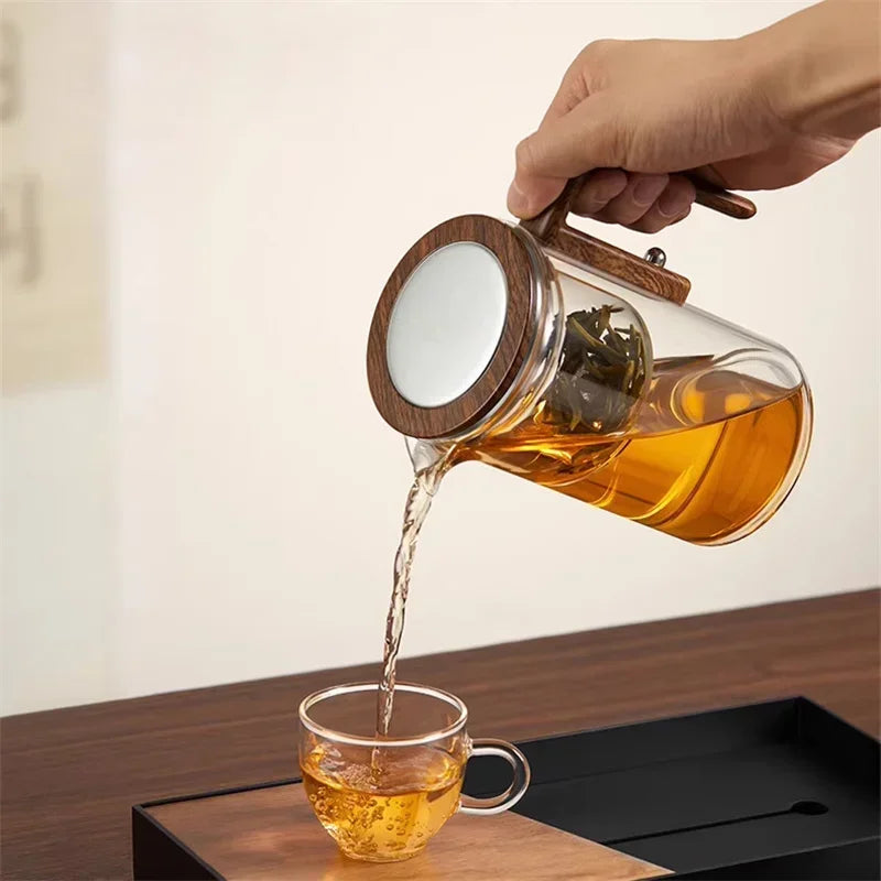 Auréa Glass Teapot – Luxury Infuser with Wooden Handle | Stornfield
