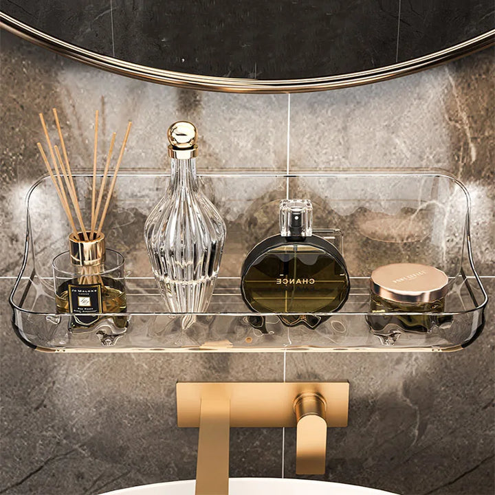 ClearGrip Acrylic Wall Shelf without Drilling – Transparent Bathroom Shelf for Cosmetics, Shampoo & More Stornfield
