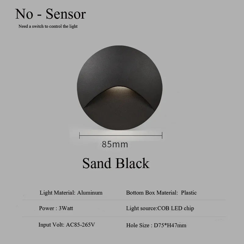 Stornfield | Modern waterproof IP65 LED recessed wall lamp for outdoor lighting - 3W embedded step & staircase balcony portal light