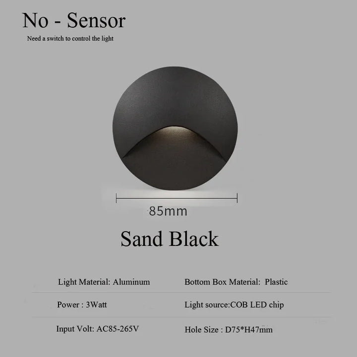 Stornfield | Modern waterproof IP65 LED recessed wall lamp for outdoor lighting - 3W embedded step & staircase balcony portal light