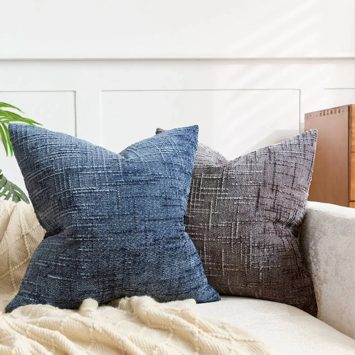 Chenille Sofa cushion cover – Soft solid design | Elegant decoration for living & bedrooms | Stornfield