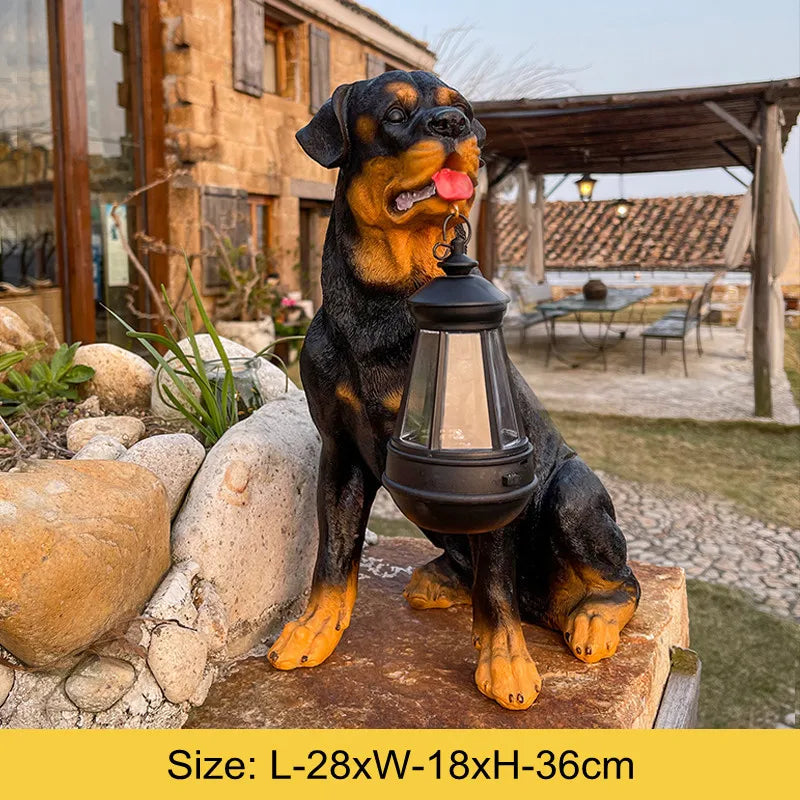 Stornfield | Solar-Powered Outdoor Resin Dog Statue Lamp