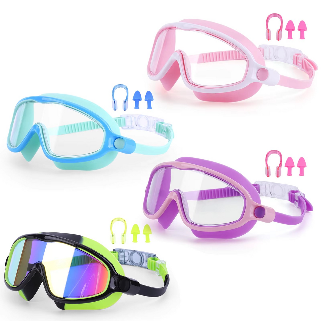 Stornfield | 2-Pack HD Swimming Goggles with Earplugs, Wide-View Waterproof Dive Mask