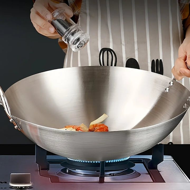 ChefMaster – Large Stainless Steel Wok with Double Handles Stornfield