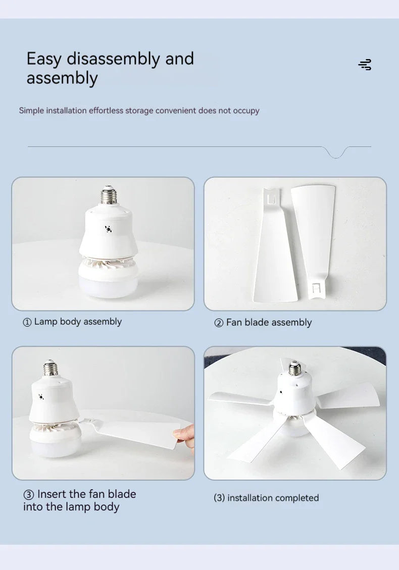 30W E27 Ceiling Fan Light with Remote - LED Dimming Function, Intelligent Silent Fan for Bedroom & Living Room | Stornfield