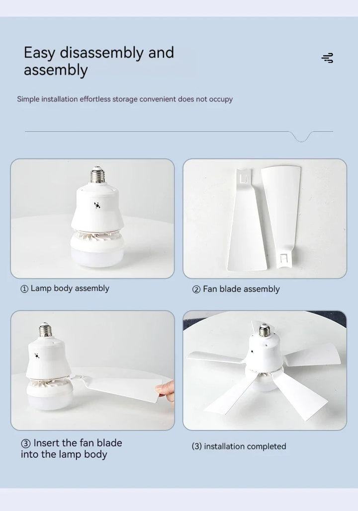 30W E27 Ceiling Fan Light with Remote - LED Dimming Function, Intelligent Silent Fan for Bedroom & Living Room | Stornfield