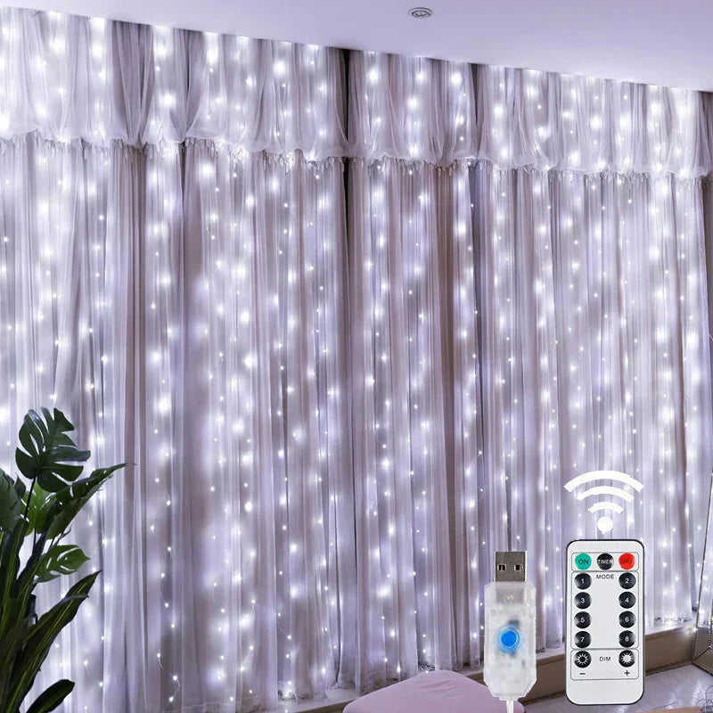 LED curtain lights – USB-controlled string lights for window and room decoration | Stornfield