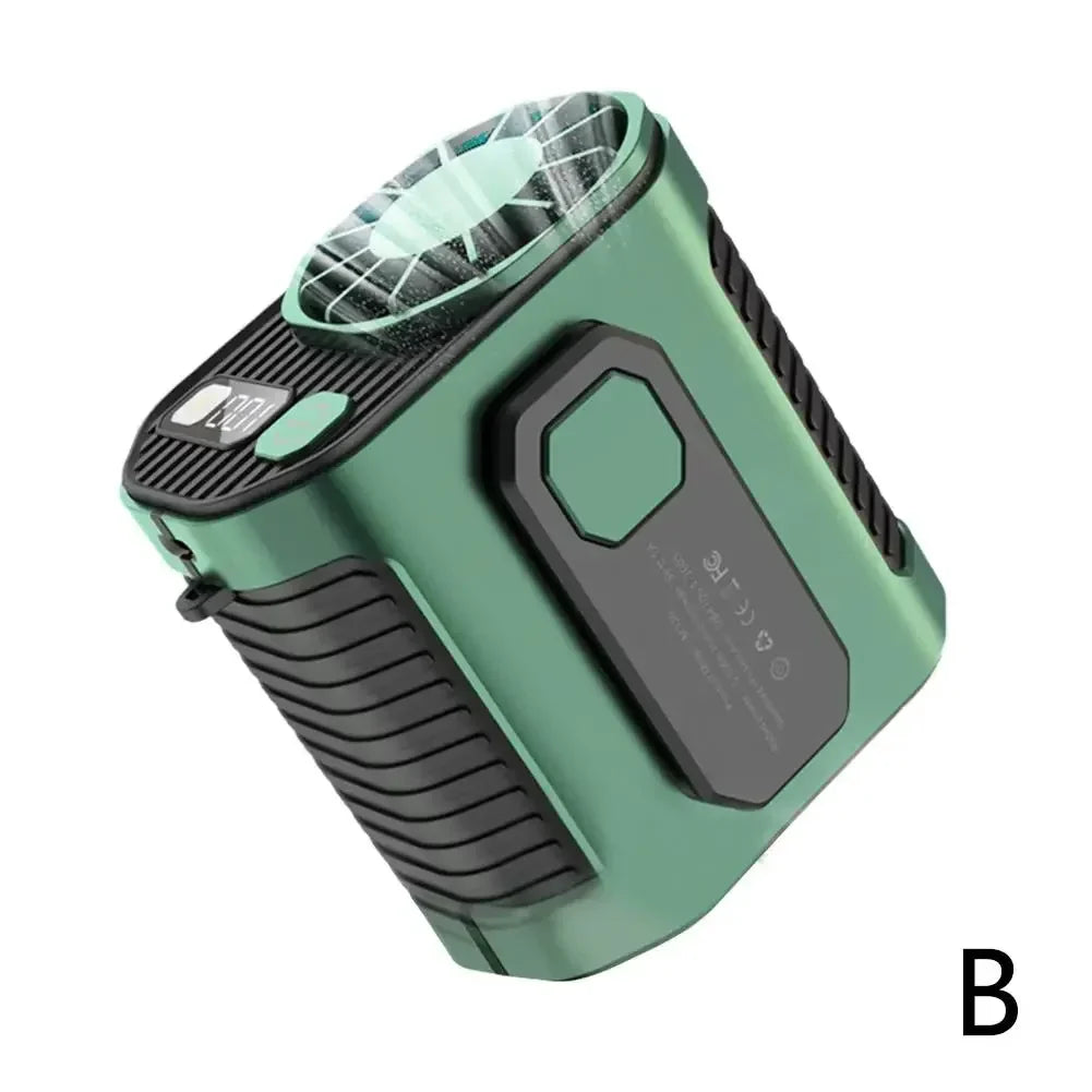20000mAh Portable Waist Fan - Strong Wind Hanging Neck Fan with Power Bank and LED Lighting for Outdoor Sports and Work | Stornfield