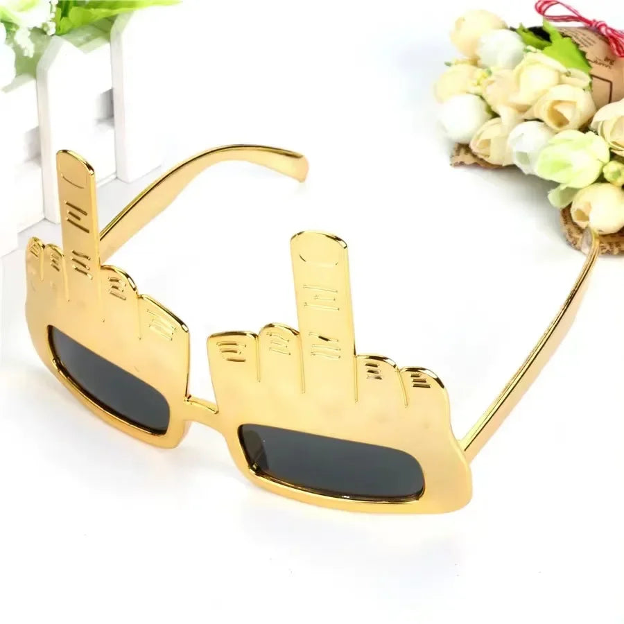 Bold Gold Middle Finger Party Sunglasses | Stornfield