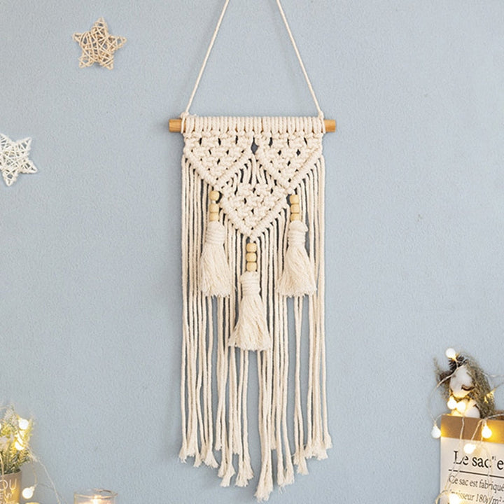 Stornfield | Tenture Murale Bohémienne, Mur Tissé en Macramé, Décoration d'Intérieur, Tassel en Lin de Coton, Fait Main, Tissé, Art de Toile Géométrique, Tentures Murales de Fond