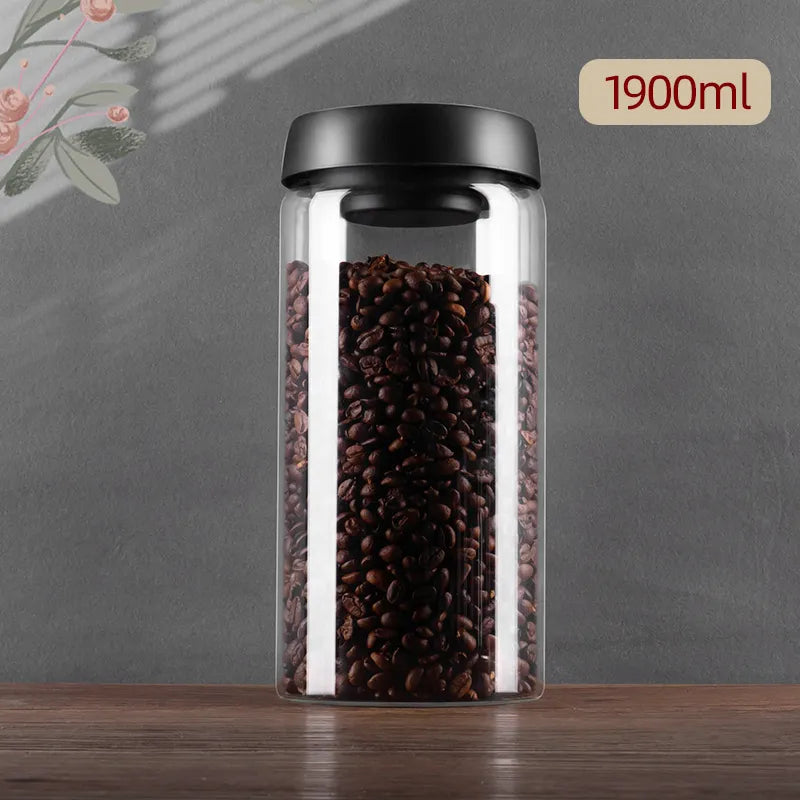 Stornfield | GIANXI Vacuum Sealed Pitcher, Coffee Beans, Glass, Airtight Container, Food, Cereals, Sweets, Storage Container, Kitchen Accessories