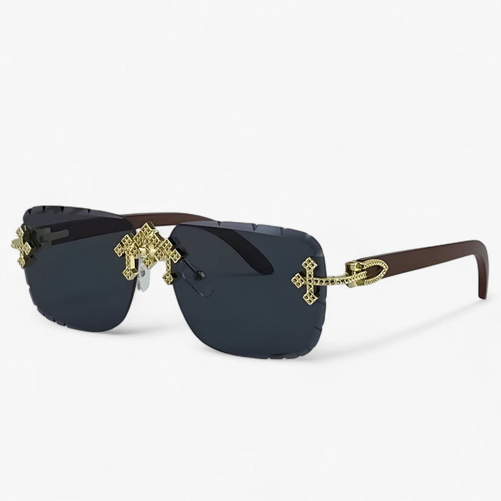 Rimless Steampunk Sunglasses with Metal Accents – Nirex | Stornfield
