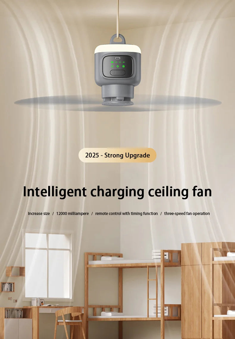 12000mAh Portable Ceiling & Camping Fan – Outdoor Tent Air Circulator and Cooling Ventilator | Stornfield