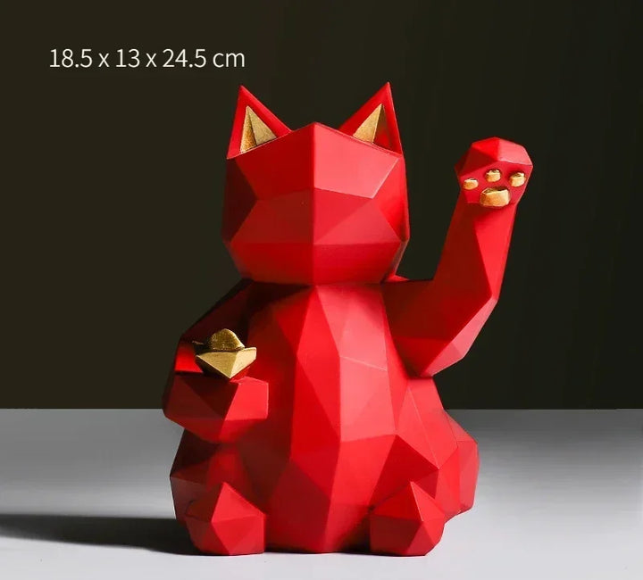 Stornfield | Nordic Minimalism Geometry Lucky Cat Statues